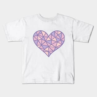 Purple Geometric Heart Kids T-Shirt